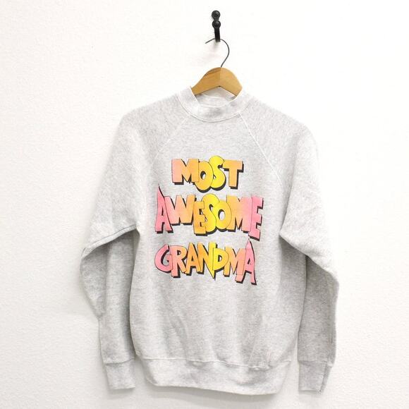 Vintage Most Awesome Grandma Sweatshirt Medium - Picture 1 of 7